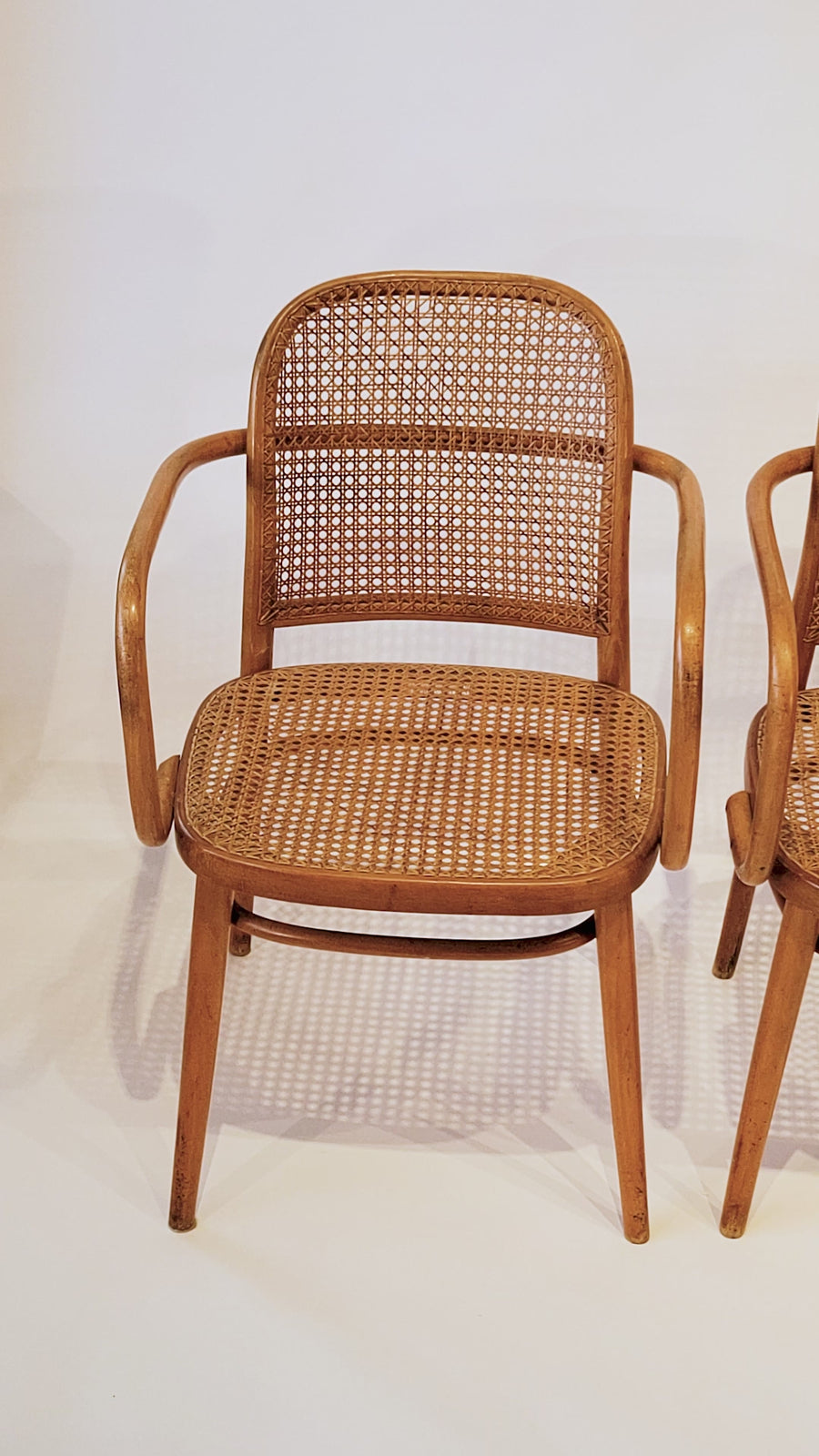 Vintage Bent Wood & Wicker Cafe Chairs by Josef Hoffman for Ligna