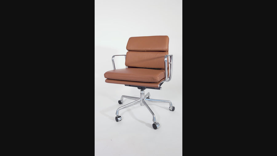 Eames Herman Miller Brown Leather Desk Chair Soft Pad 2000s