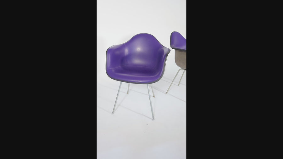 Mid Century Purple DAX Lounge Chairs by Eames for Herman Miller, 1960s