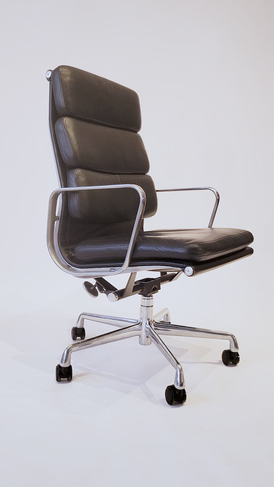 Authentic Eames Herman Miller Tall Black Leather Office Chair 2001