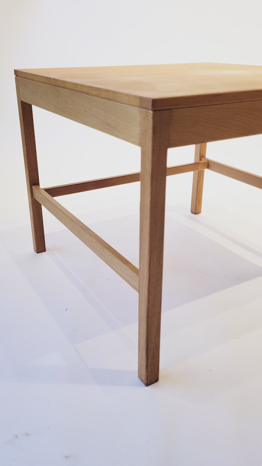 Mid Century Danish Square Oak Wood Coffee Table by Borge Mogensen