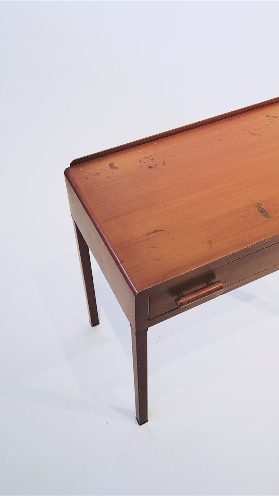 Antique Art Deco Industrial Simmons Small Metal Desk 1930s