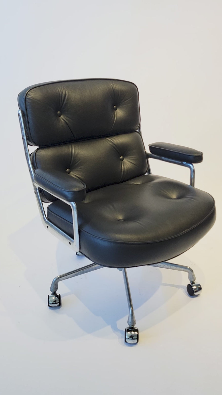 Eames Herman Miller Time Life Black Leather Office Chair