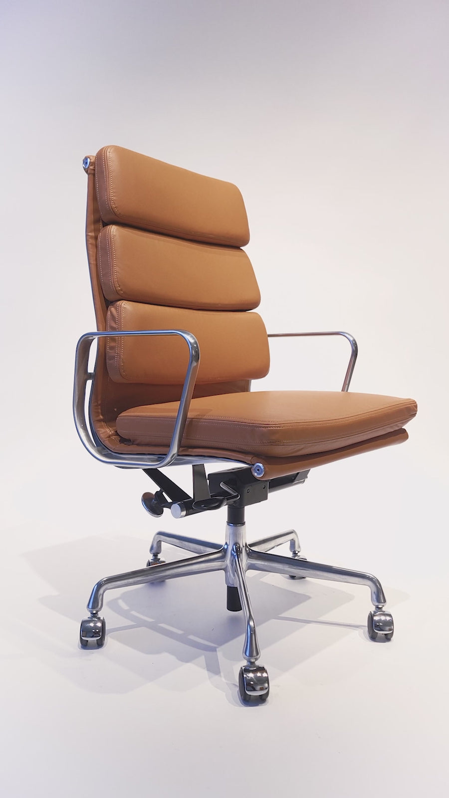 Eames for Herman Miller Aluminum Group Soft Pad Brown Office Chair