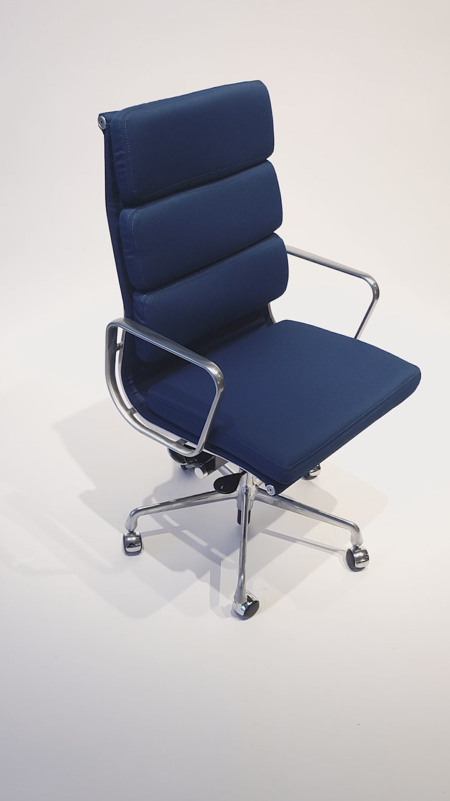 Herman Miller Eames Tall Navy Blue Fabric Desk Chair Soft Pad