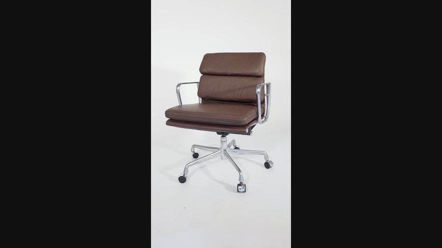 Eames for Herman Miller Brown Leather Office Chair Soft Pad 2000s