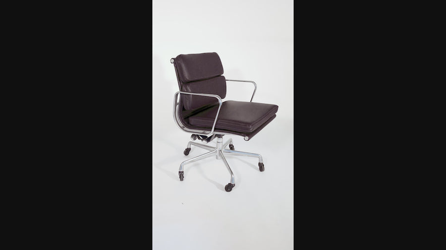 Herman Miller Eames Dark Brown Leather Desk Chair Soft Pad