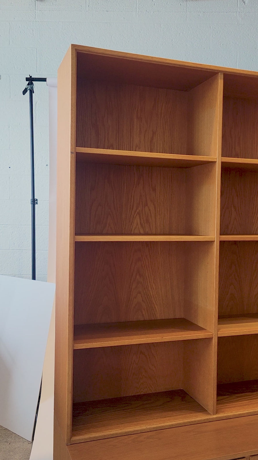 Large Mid Century Danish Teak Wood Bookshelf Wall Unit System