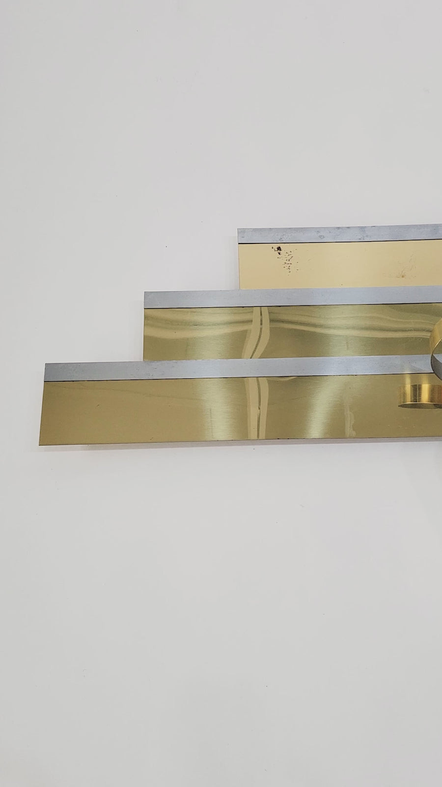 Large Vintage Mid Century Metal Ribbon Wall Art Sculpture by Curtis Jere 1980s