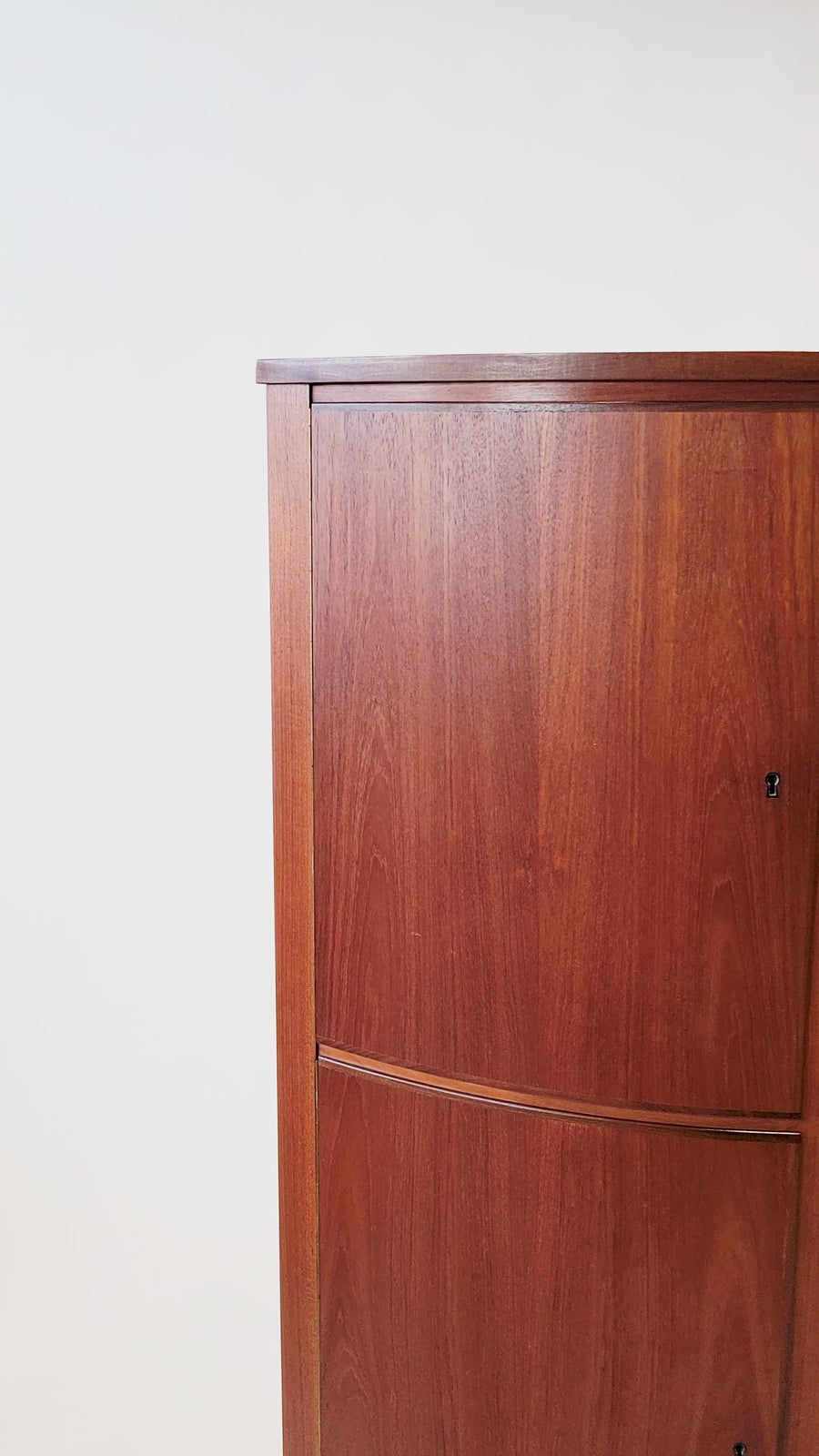 Mid Century Danish Modern Teak Wood Corner Cabinet 1960s