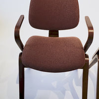 Mid Century Brown Plywood Arm Chairs by Joe Atkinson for Thonet