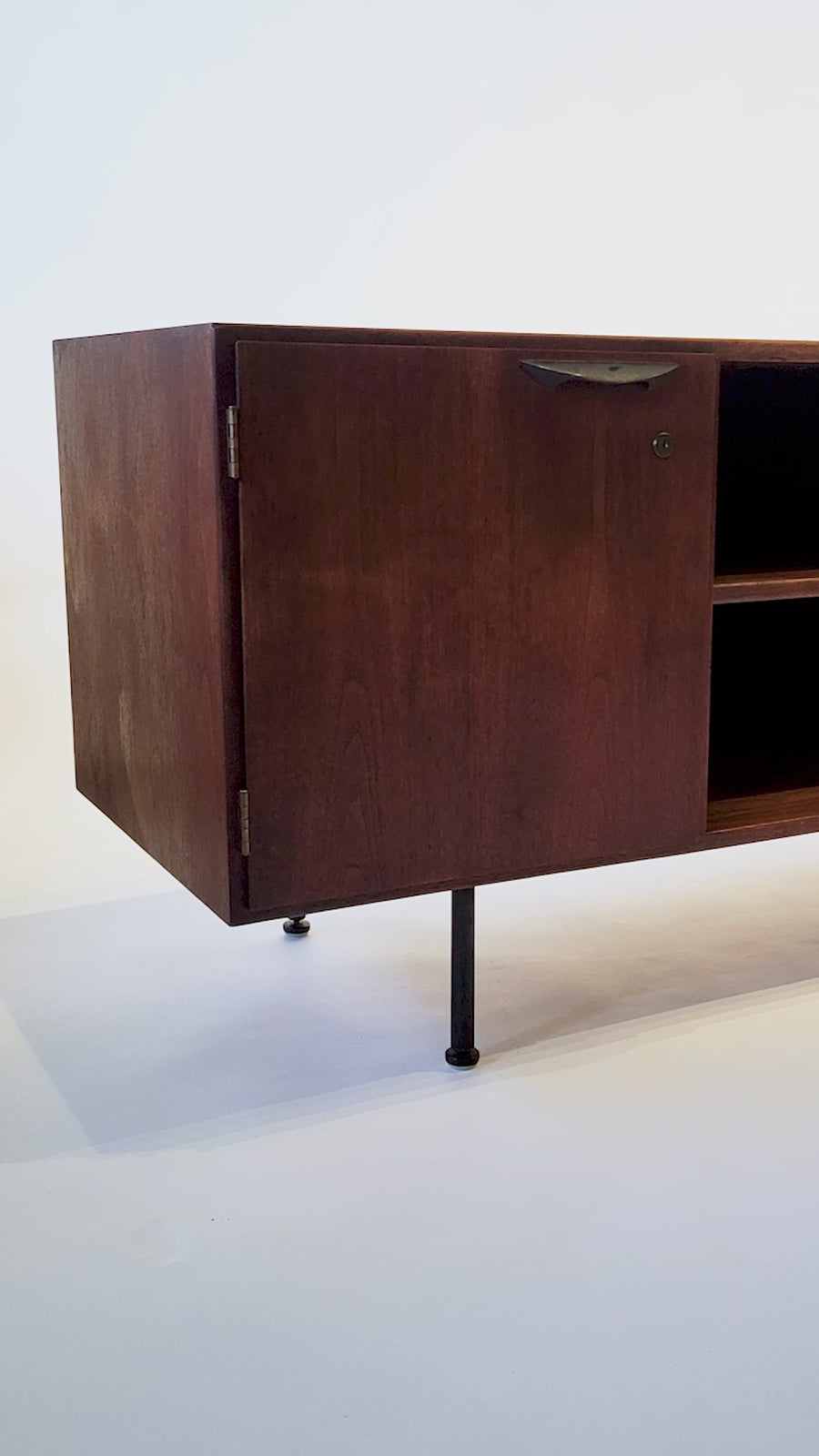 Mid Century Walnut Wood File Cabinet Credenza by Jens Risom