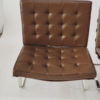 Pair Vintage Brown Tugendhat Lounge Chairs by Mies van der Rohe for Knoll 1960s