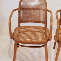 Vintage Bent Wood & Wicker Cafe Chairs by Josef Hoffman for Ligna