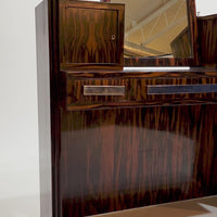 Antique French Art Deco Macassar Ebony Vanity Cabinet by Georges Champion (attr)