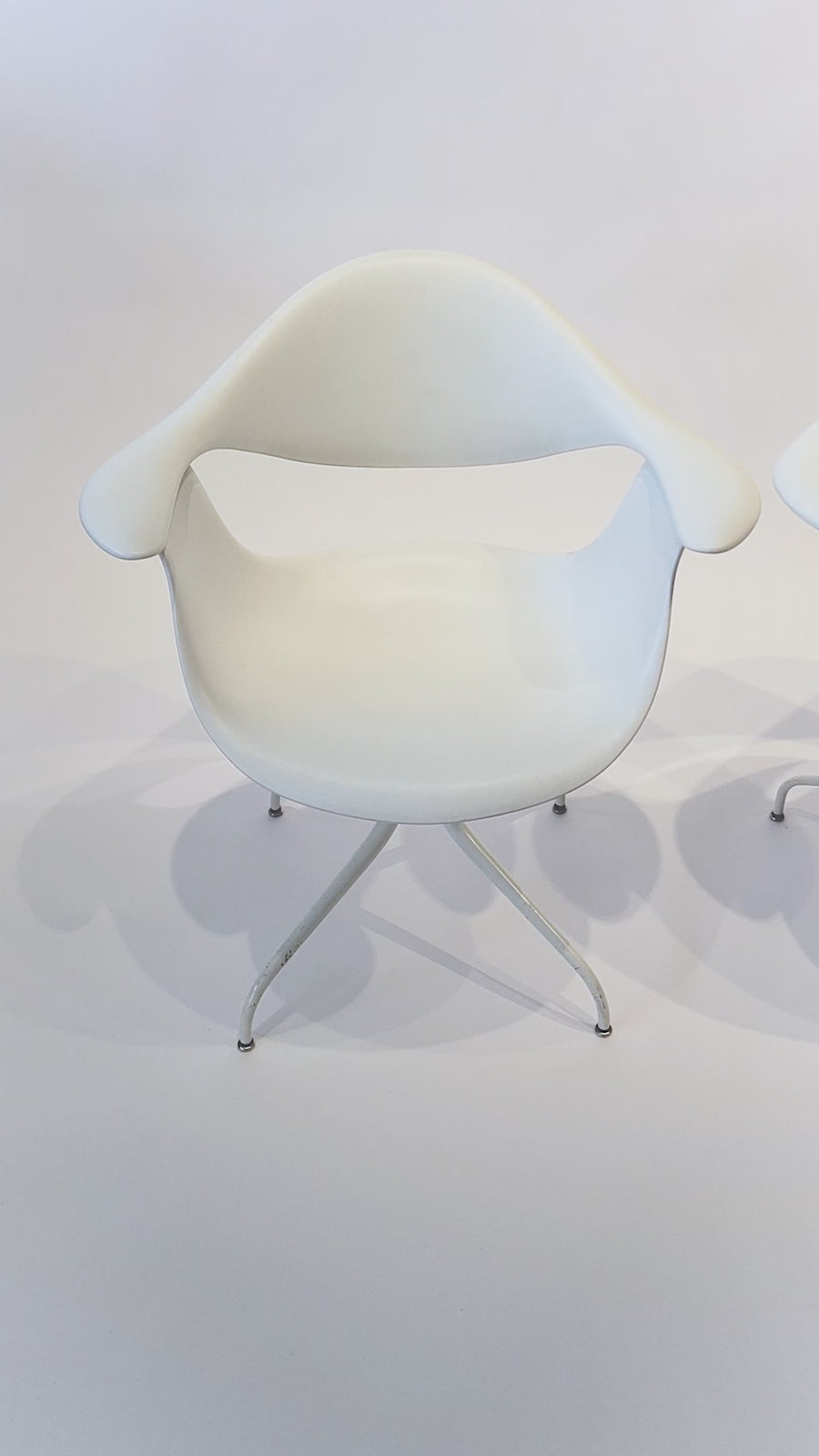 Mid Century White Swag Chairs by George Nelson for Herman Miller
