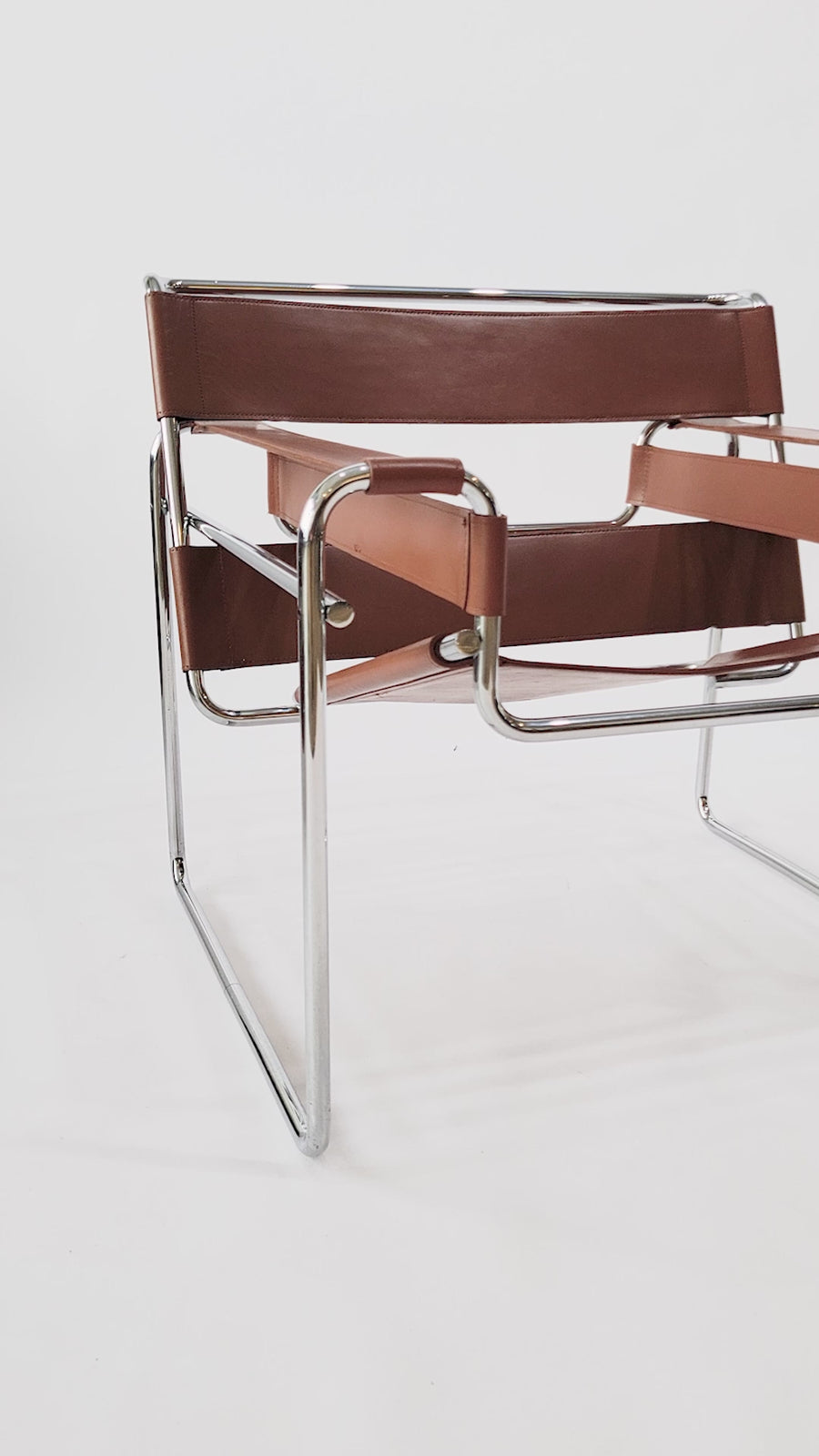Mid Century Wassily Brown Lounge Chair by Marcel Breuer for Gavina