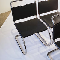 Mid Century Bauhaus MR 10 Black Side Chairs by Mies van der Rohe for Knoll