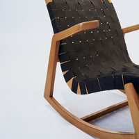 Rare Early Mid Century Wooden Rocking Chair by Ralph Rapson, 1940s