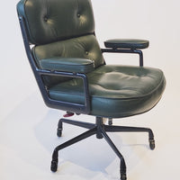 Time Life Green Leather Office Chairs by Eames for Herman Miller, 1996 Set of 4