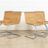 Vintage Mid Century Bauhaus Mies van der Rohe MR 10 Cantilever Side Chairs by Stendig, Set of 4