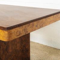 Antique Art Deco Burl Rosewood & Maple Dining Table, 1930s