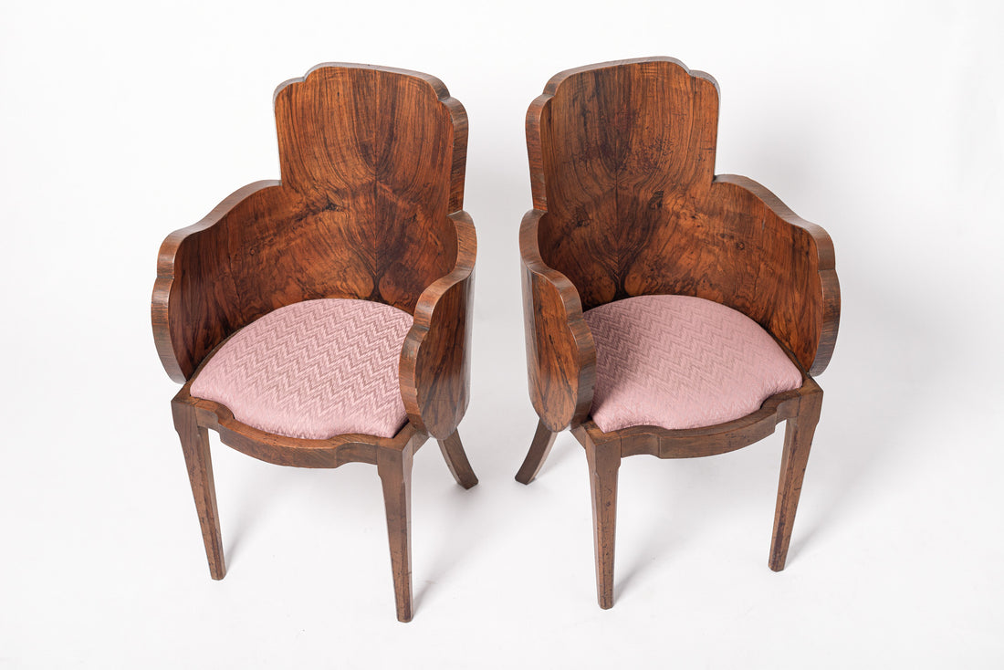 1930s Antique Art Deco Rosewood Side Chairs