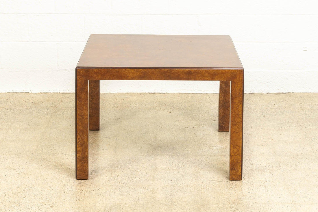 Mid Century John Widdicomb Square Burl Wood Coffee Table