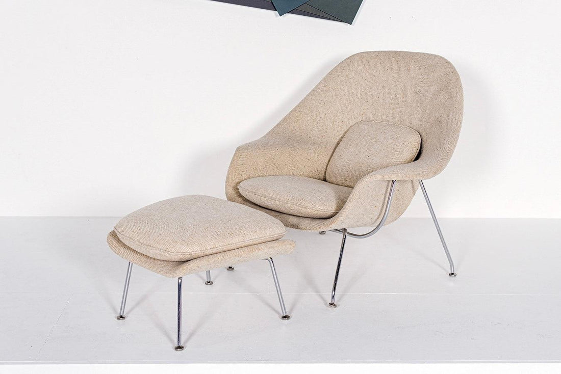 Mid Century Womb Lounge Chair & Ottoman by Saarinen for Knoll, 1960s