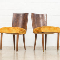 Pair of Antique Art Deco Burl Rosewood Dining Chairs, 1930s