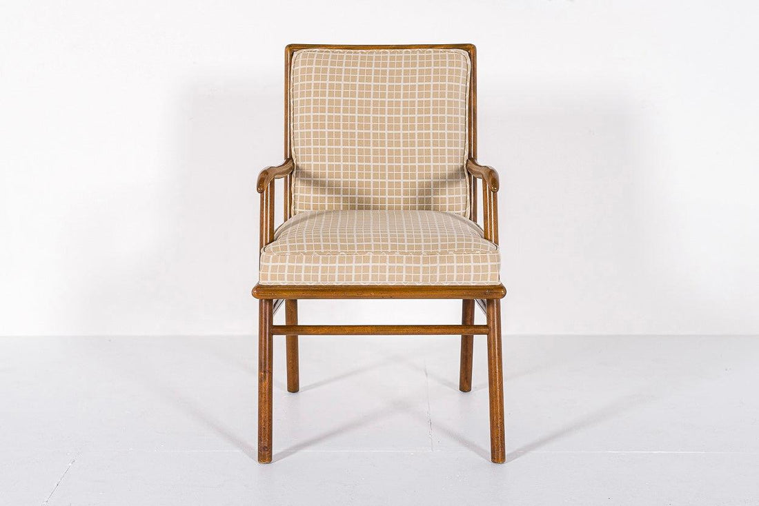 Mid Century Upholstered Wood Lounge Chair by T.H. Robsjohn-Gibbings