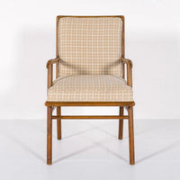 Mid Century Upholstered Wood Lounge Chair by T.H. Robsjohn-Gibbings