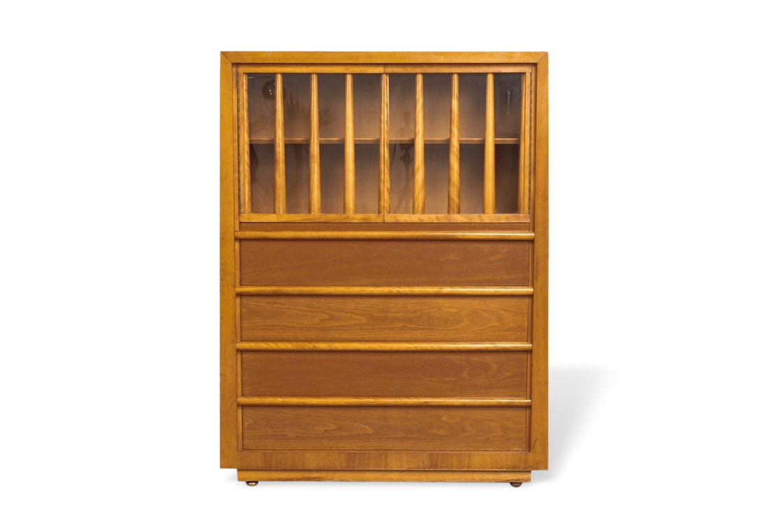 Mid Century Robsjohn-Gibbings for Widdicomb Walnut Secretary Cabinet