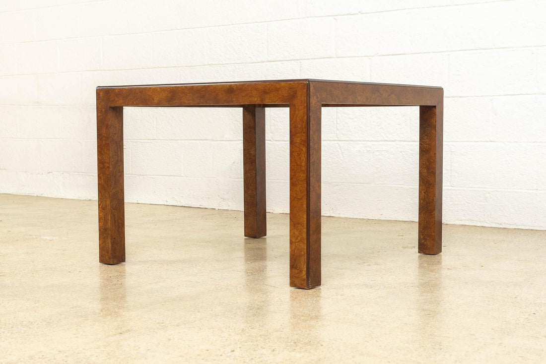 Mid Century John Widdicomb Square Burl Wood Coffee Table