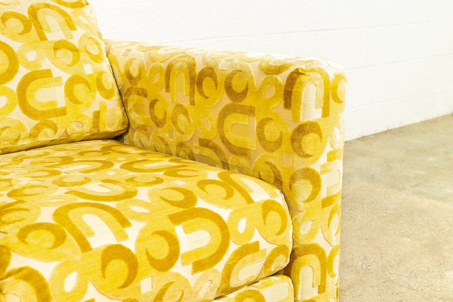 Vintage Mid Century Mod 1970s Yellow Lounge Chair, 1970s, Matching Loveseat Sofa Available