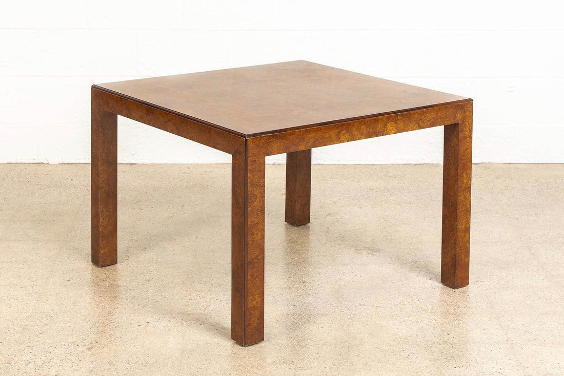 Mid Century John Widdicomb Square Burl Wood Coffee Table