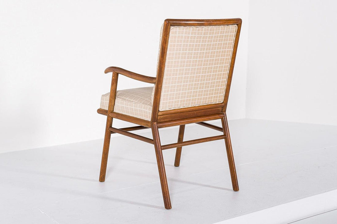 Mid Century Upholstered Wood Lounge Chair by T.H. Robsjohn-Gibbings