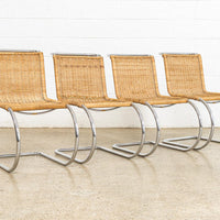 Vintage Mid Century Bauhaus Mies van der Rohe MR 10 Cantilever Side Chairs by Stendig, Set of 4