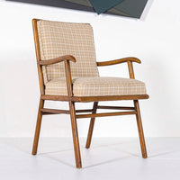 Mid Century Upholstered Wood Lounge Chair by T.H. Robsjohn-Gibbings