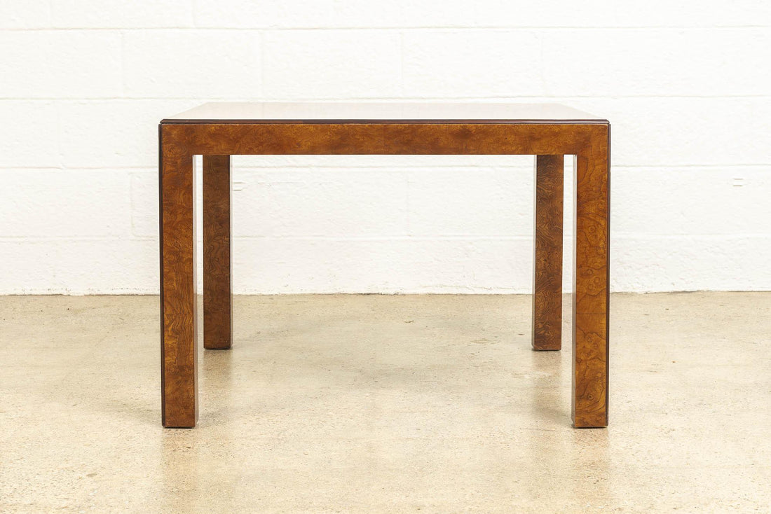 Mid Century John Widdicomb Square Burl Wood Coffee Table