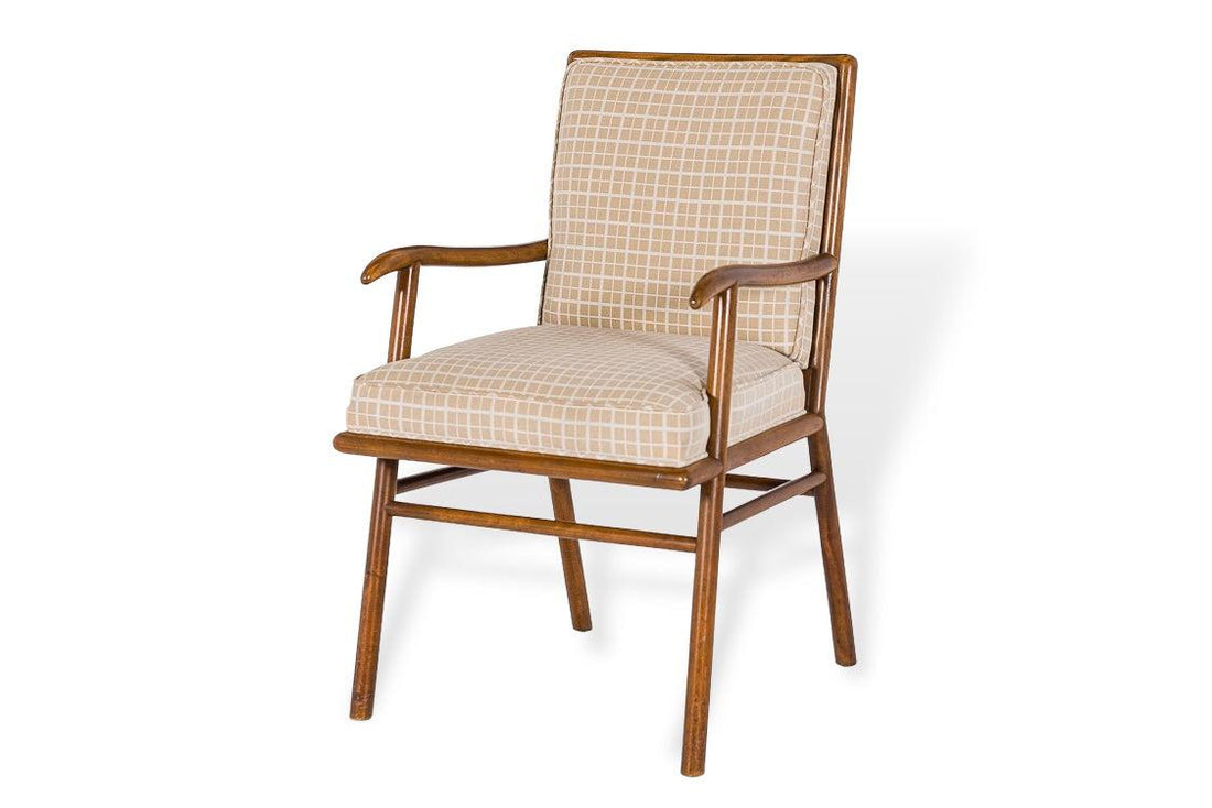 Mid Century Upholstered Wood Lounge Chair by T.H. Robsjohn-Gibbings