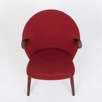 Mid Century Danish Modern Red Lounge Chairs by Kurt Olsen