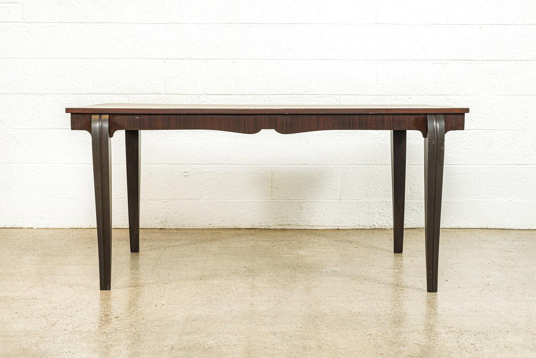 Antique French Art Deco Mahogany Wood Dining Table or Desk, 1930s