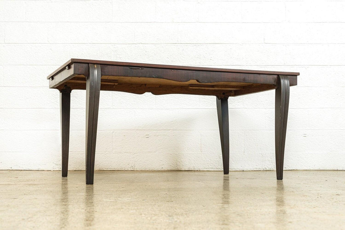 Antique French Art Deco Mahogany Wood Dining Table or Desk, 1930s