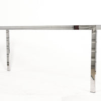 Mid Century Chrome & Glass Sofa Table in the Style of Milo Baughman