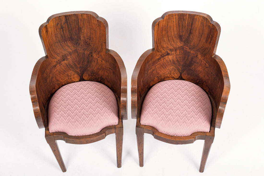 1930s Antique Art Deco Rosewood Side Chairs