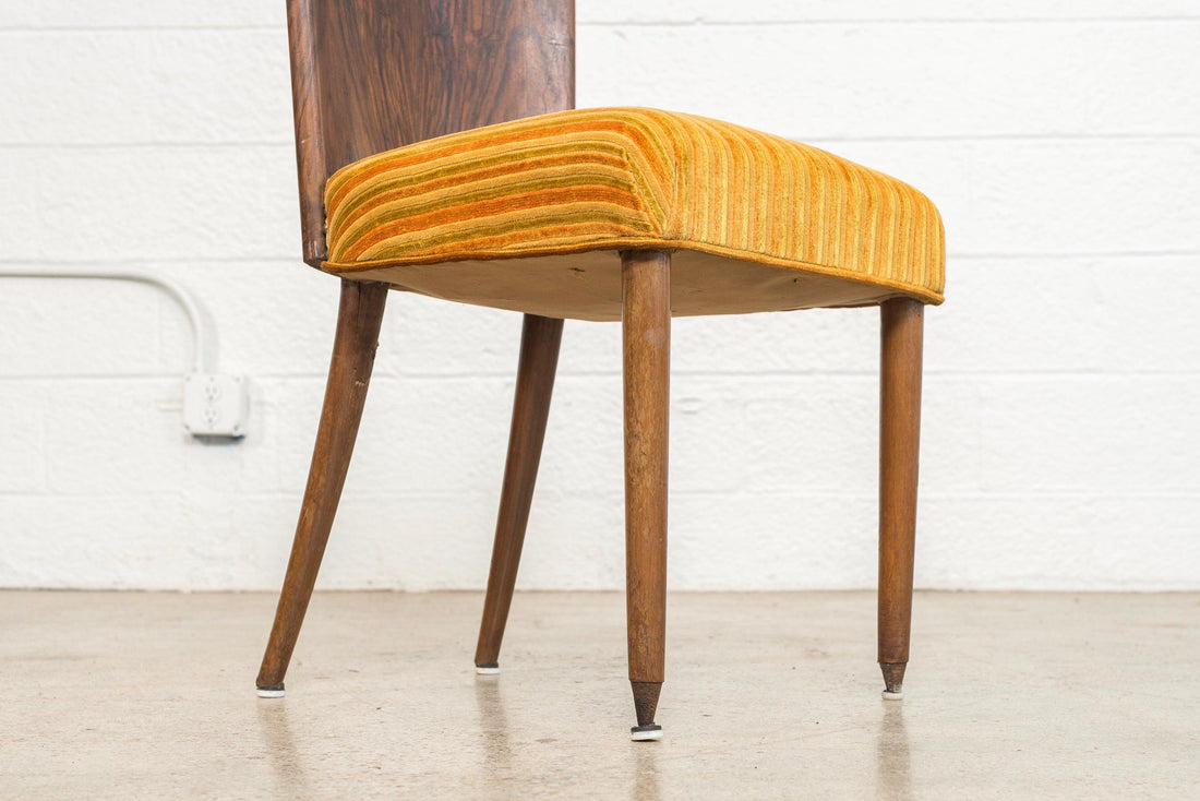 Pair of Antique Art Deco Burl Rosewood Dining Chairs, 1930s