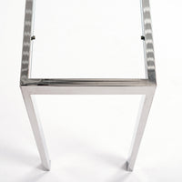 Mid Century Chrome & Glass Sofa Table in the Style of Milo Baughman