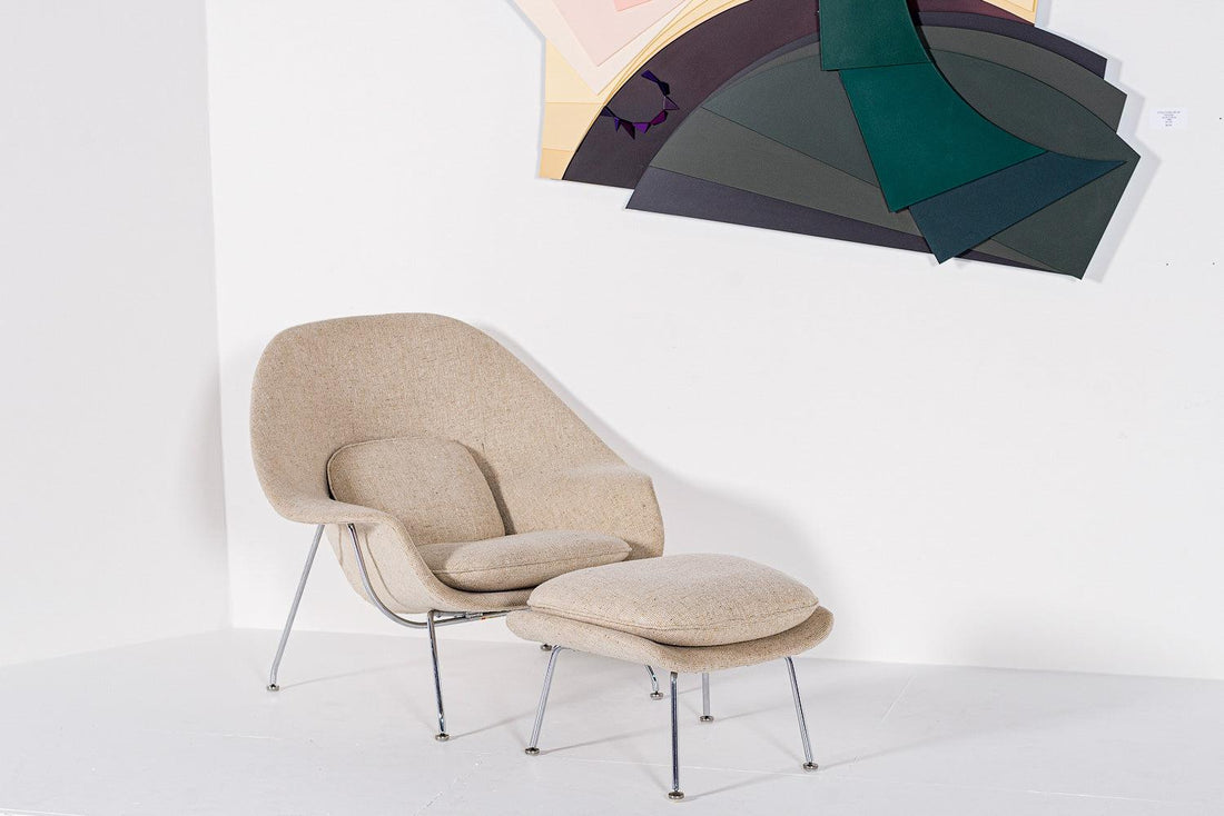 Mid Century Womb Lounge Chair & Ottoman by Saarinen for Knoll, 1960s