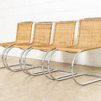 Vintage Mid Century Bauhaus Mies van der Rohe MR 10 Cantilever Side Chairs by Stendig, Set of 4